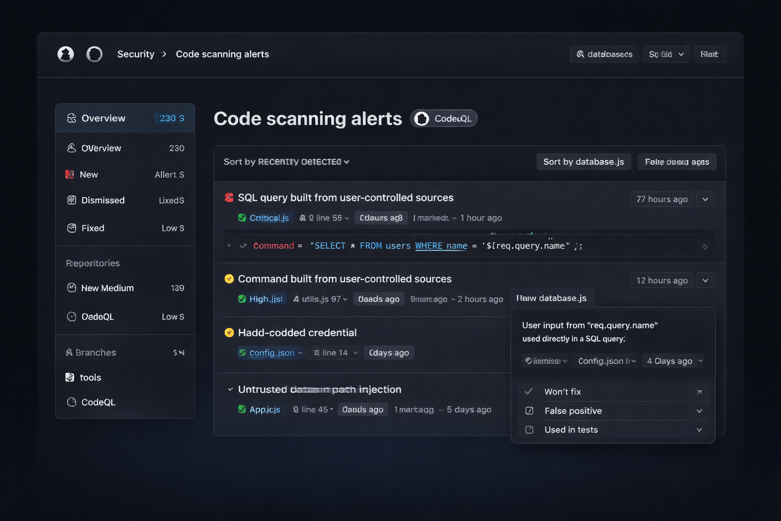 CodeQL Analysis Interface